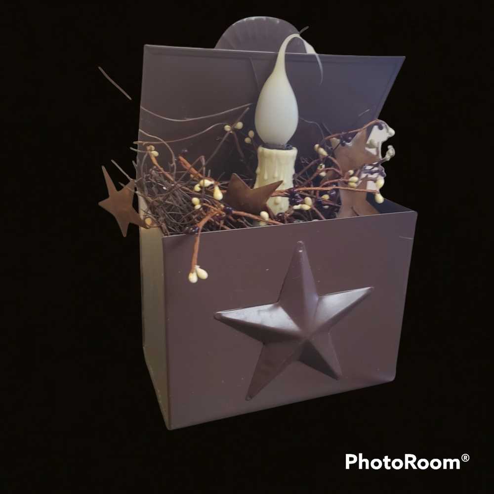 Primitive Farmhouse Decor Metal Electric Star Candle with hanging hook - Picture 12 of 15